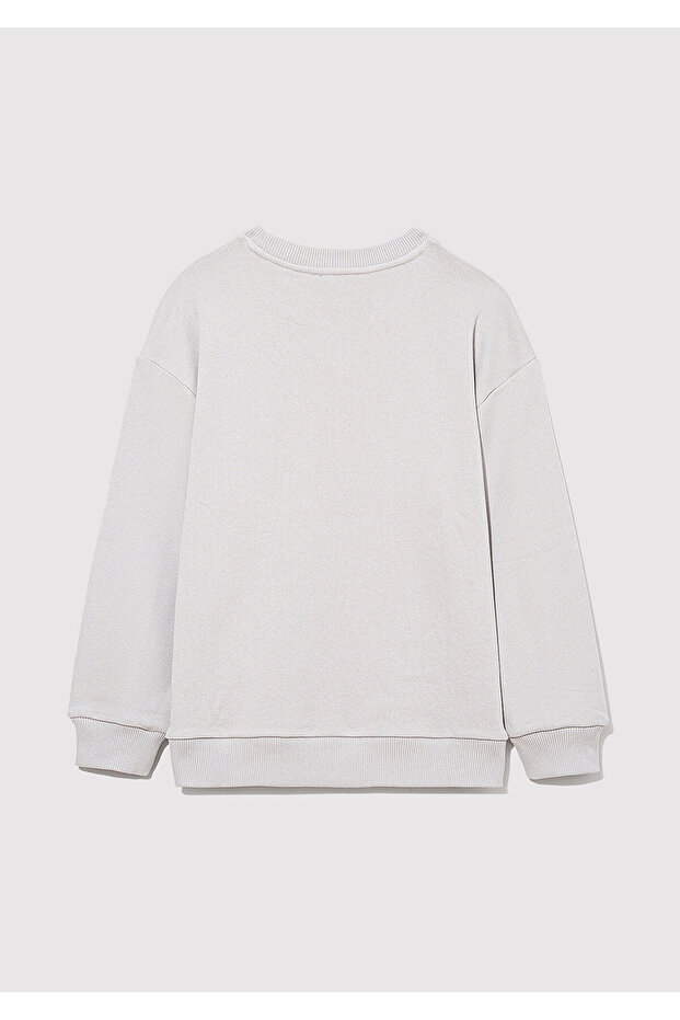 سويت شيرت رمادي من القطن العضوي - موديل أساسي 6S10043-70075 - 3
