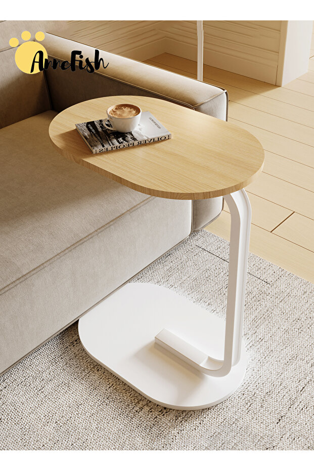 45*30*60cm C-Shaped Coffee Table Sofa Side Table End Table Small Coffee Table Couch Table - 3