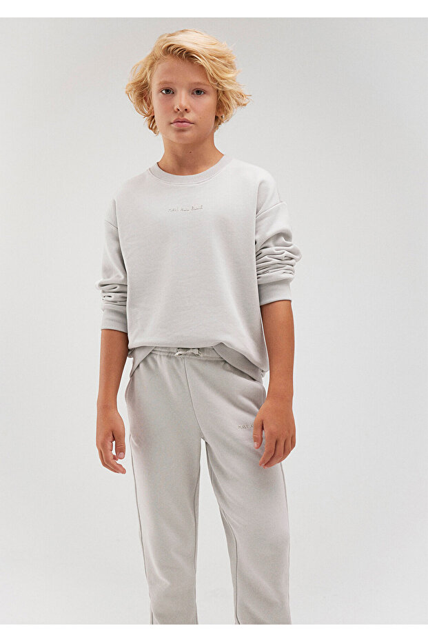 سويت شيرت رمادي من القطن العضوي - موديل أساسي 6S10043-70075 - 1