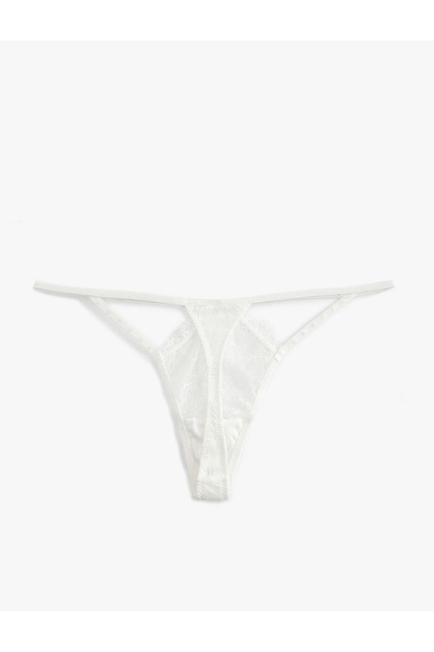 Bridal Dantelli Taş Süslemeli String Külot - 2