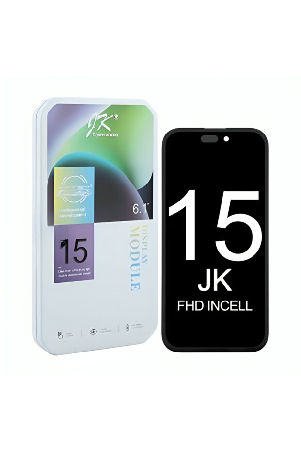 شاشة LCD لهاتف ابل ايفون 15 باللون الأسود