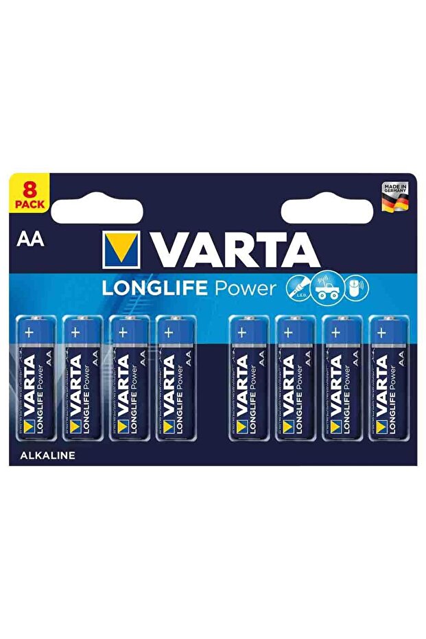 Varta Longlife Power Alkaline AA Kalem Pil 1.5 V 8 Adet