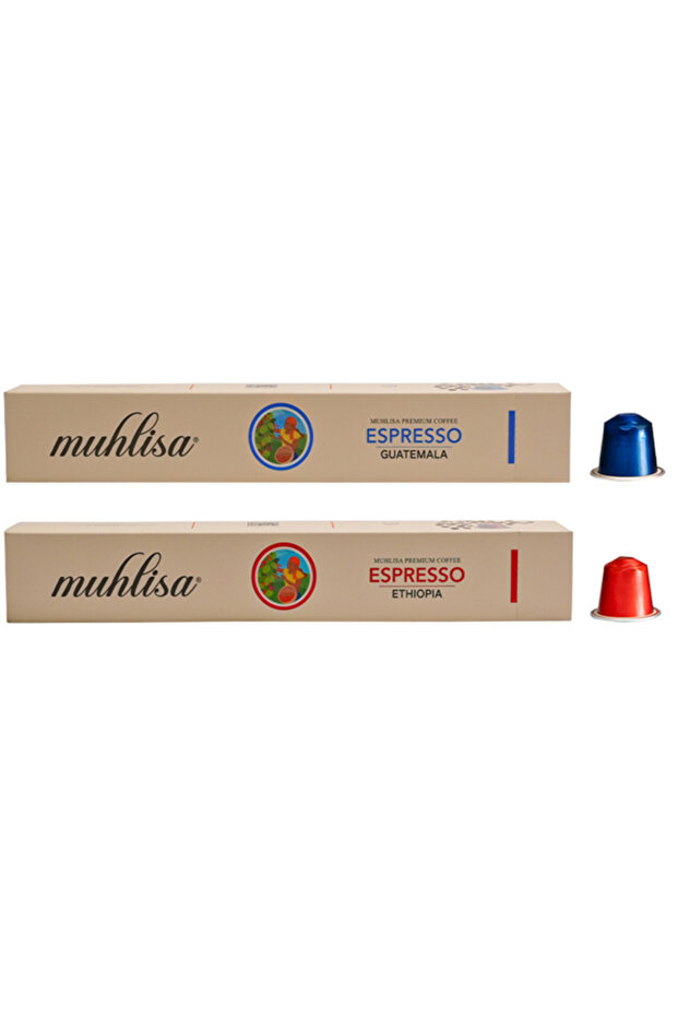 Espresso Capsule Coffee 2 Boxes Guatemala, Ethiopia (20 CAPSULES) 100% Arabica