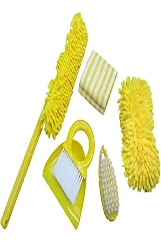 Car Cleaning Set – Cloth, Mini Dustpan & Brush, Chenille Duster, Flexible Duster Brush