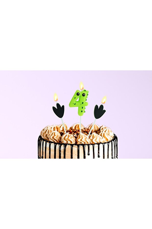 RAKAM 4 EJDERHA ŞEKİLLİ PASTA MUMU - 1