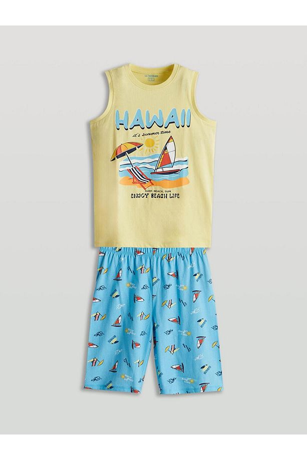 Bisiklet Yaka Erkek Çocuk Şortlu Pijama Takımı (S5) - 1