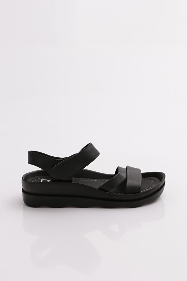1700-154-22Y Women's Flat Atmali Banded Ankle Velcro Sandals