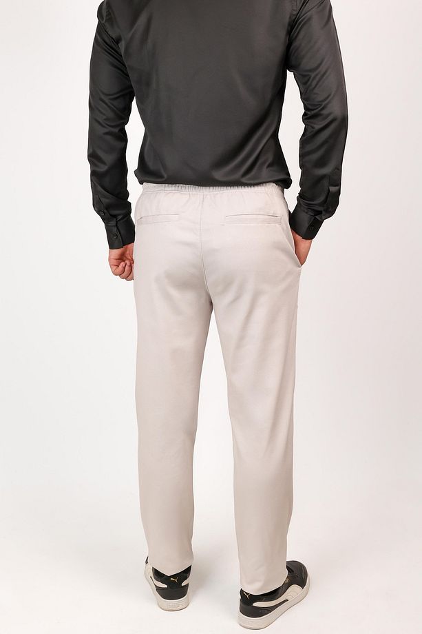 Erkek Regular Fit Normal Kesim Chino Jogger Lastikli Düz Paça Pantolon - 2