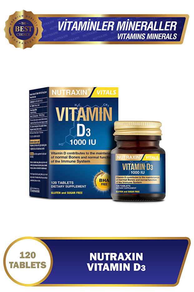 Vitals Vitamin D3 1000Iu (25Mcg) Food Supplement 120 Tablets