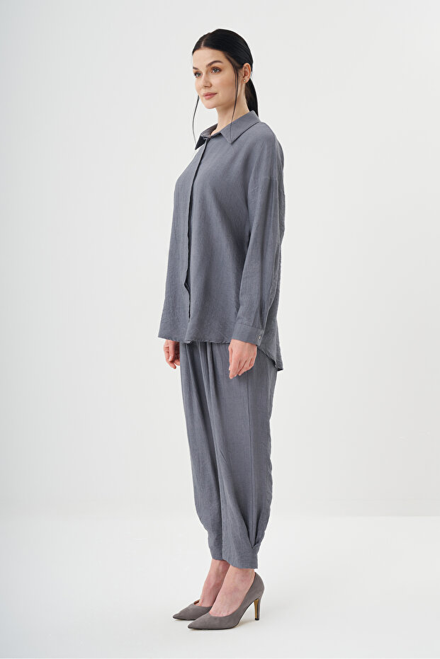 Kadın Gömlek Detaylı Basic Takım 8532 - 2