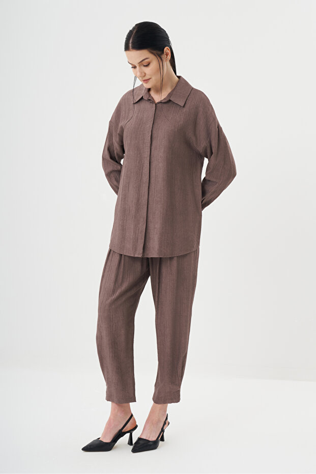 Kadın Gömlek Detaylı Basic Takım 8532 - 1