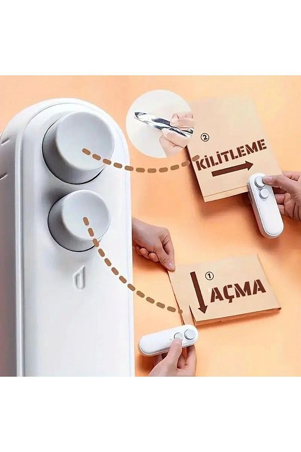 Taşınabilir USB Şarjlı Poşet Mühürleme Makinesi Isıtma ve Kesimli - 2