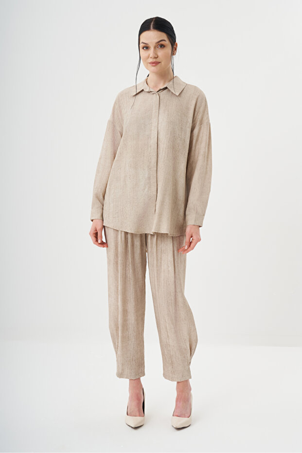 Kadın Gömlek Detaylı Basic Takım 8532 - 2