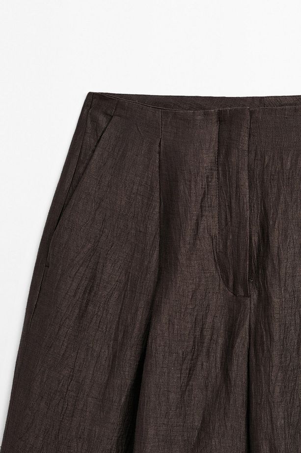 Linen blend fluid dart trousers - 2