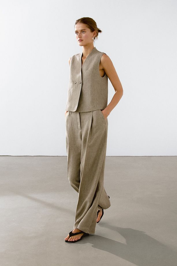 100% linen dart pants - 3