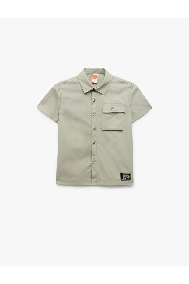 Cotton Short Sleeve Shirt with Flap Pocket Detail