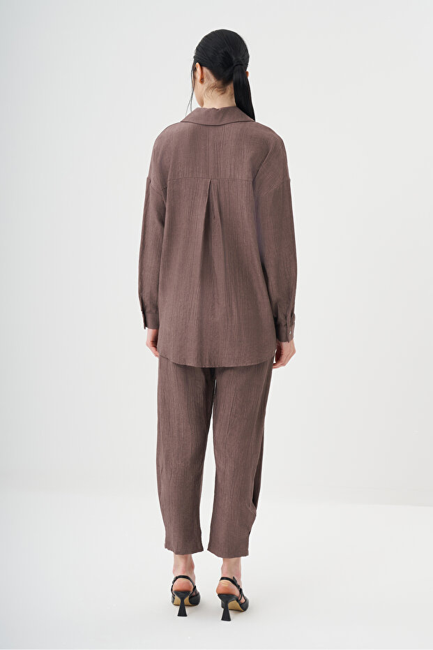 Kadın Gömlek Detaylı Basic Takım 8532 - 4