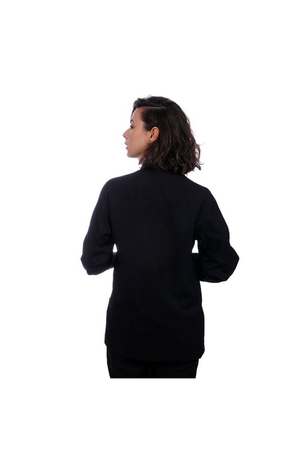 Unisex Aşçı Ceket Koltuk Altı Fileli Siyah - 6