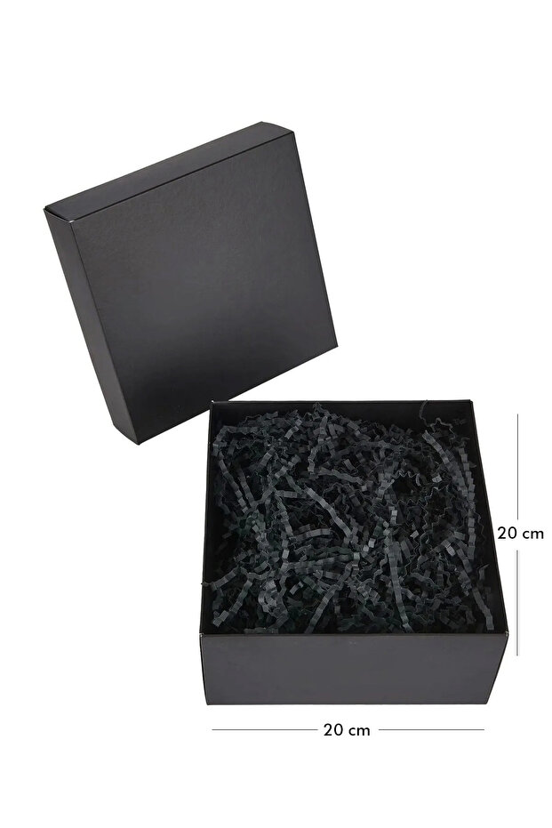 HEDİYEDİYE Boş Siyah Renk Hediye Kutusu 20x20x10 Cm
