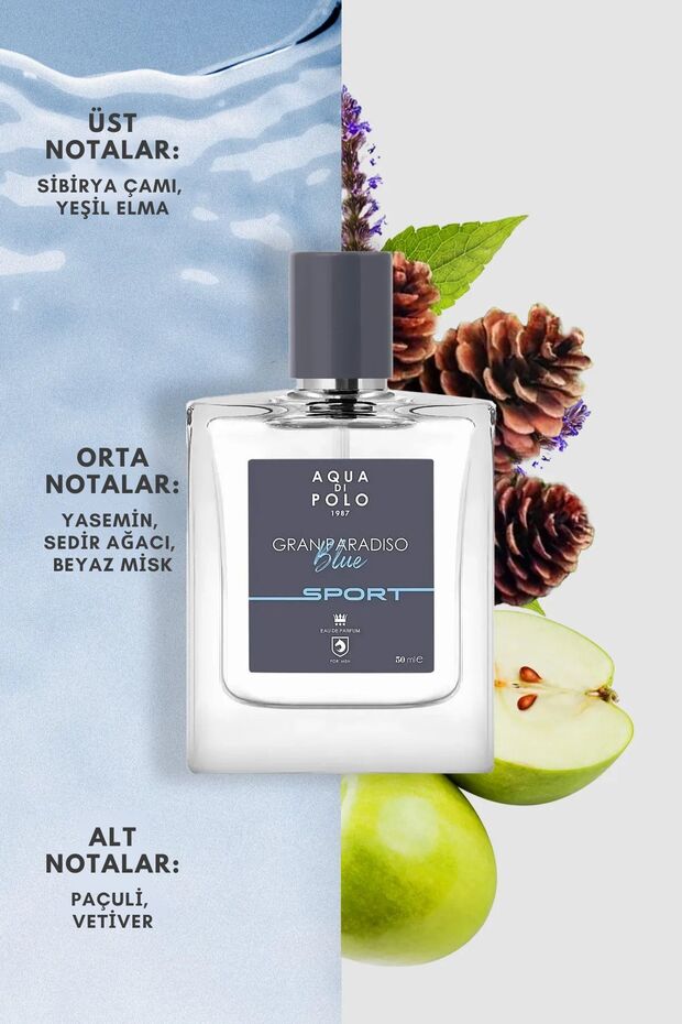 Gran Paradiso Blue Sport Edp 50 ml Men's Perfume - 5