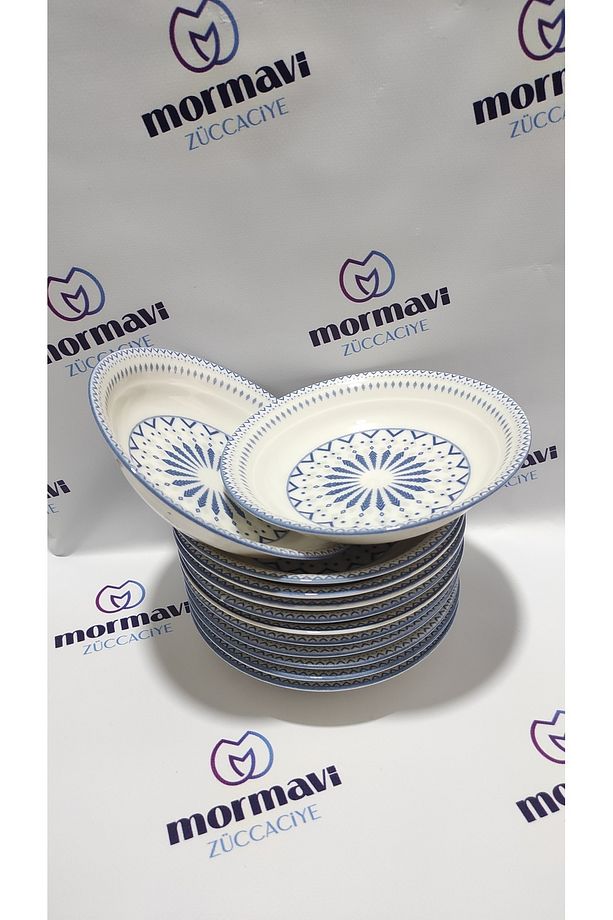 GÜRAL PORSELEN DİJİTAL 19 CM 12 ADET ÇUKUR YEMEK TABAK - 1