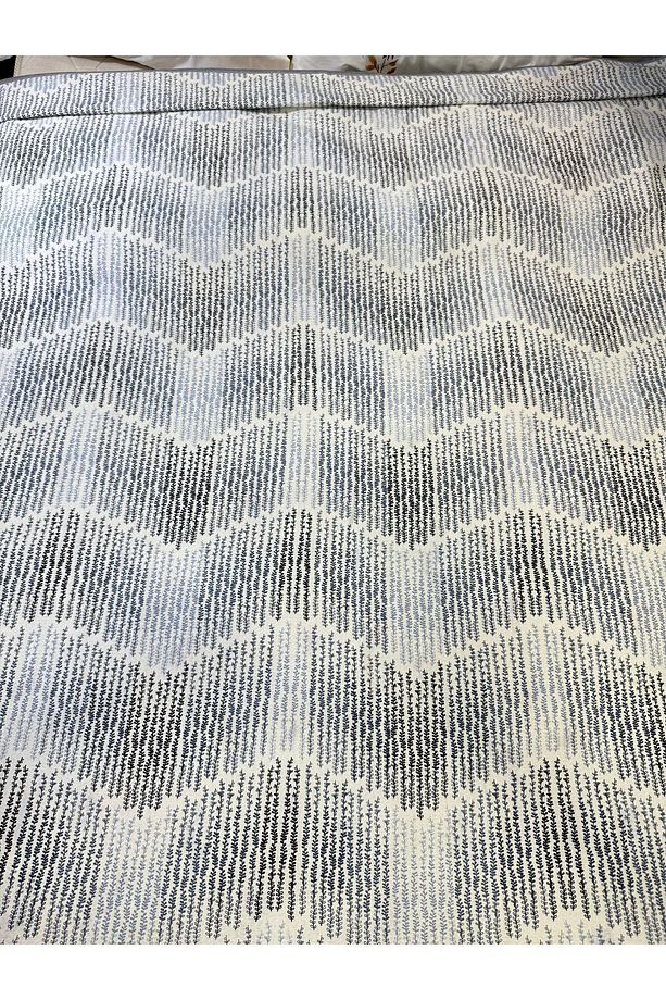 Delta Desen Baskılı 150x240 Cm. Tek Kişilik Tek Pike - Mavi - 3