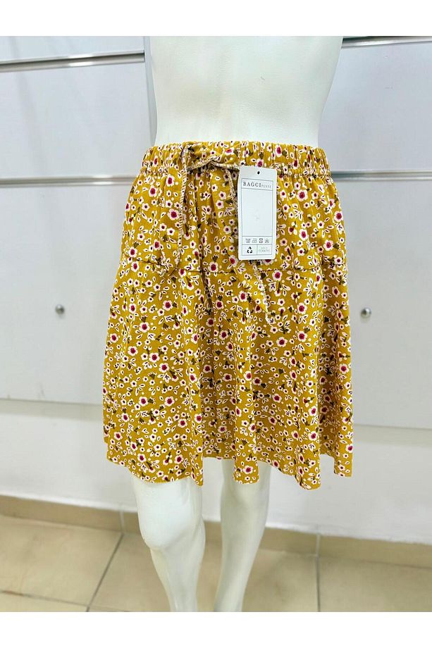 volanlı kız şort etek /volanlı çiçek desen mini şortlu etek/ mini yazlık şort etek - 1