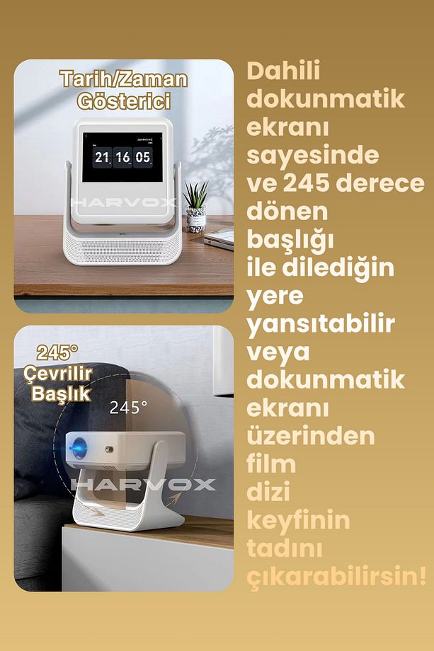 C3 Buds Ekranlı Projeksiyon Cihazı Taşınabilir Android Sistemli Wifi HDMI USB Destekli Projektör - 5