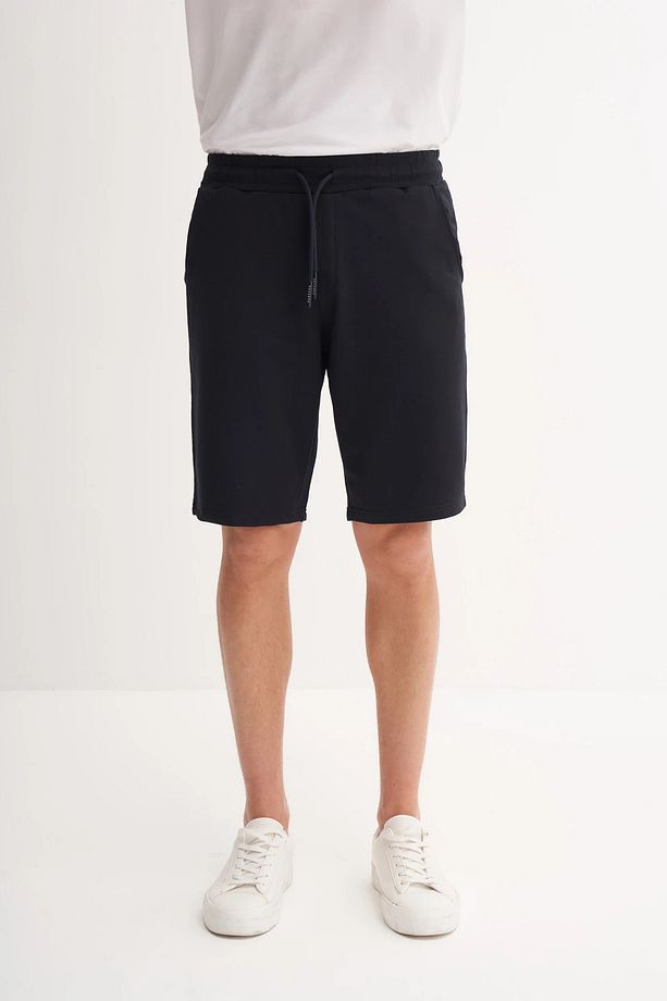 Slim Fit Dar Paça Likralı Örme Bermuda Şort 6082 - 3