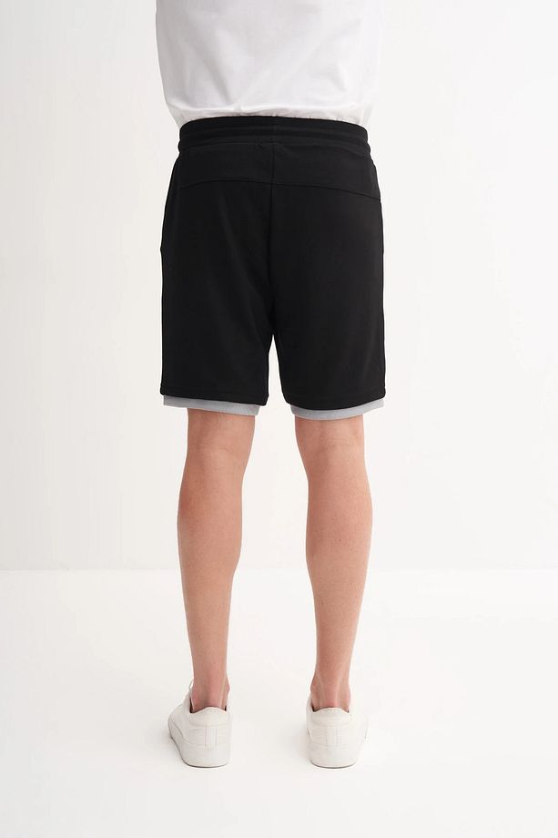 Regular Fit Jakarlı Örme Bermuda Şort 6050 - 4