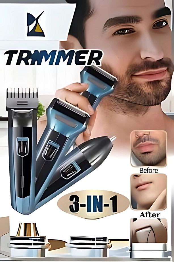 3in1 Tıraş Makinesi Set | Saç Sakal Kesme Makinesi | Tüm Vücut Erkek Bakım Tıraş Makinesi - 2