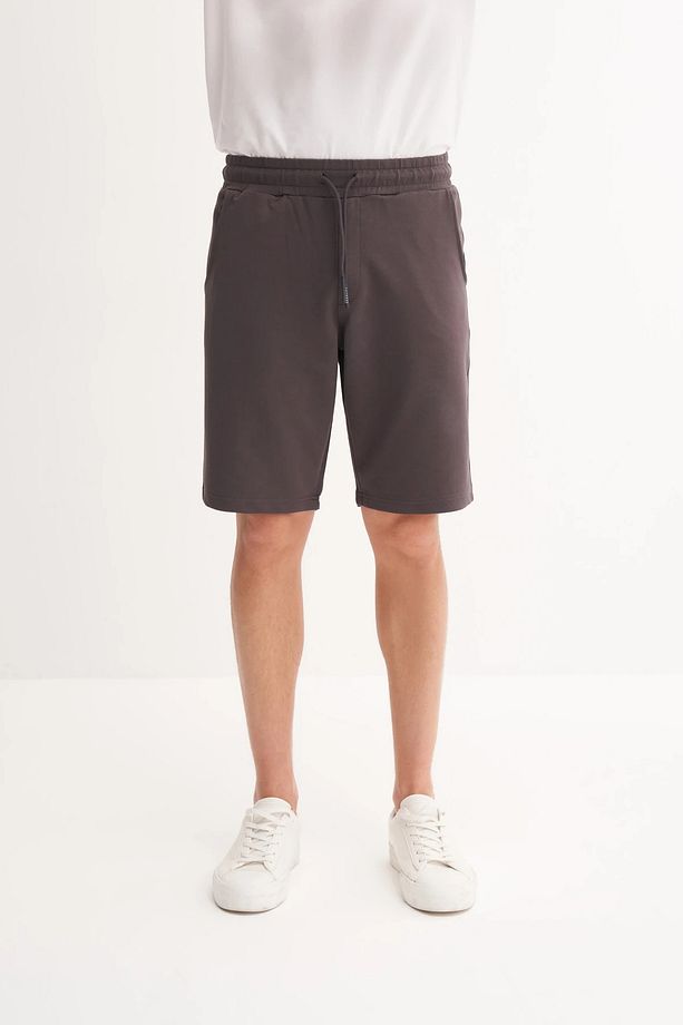 Slim Fit Dar Paça Likralı Örme Bermuda Şort 6082 - 3