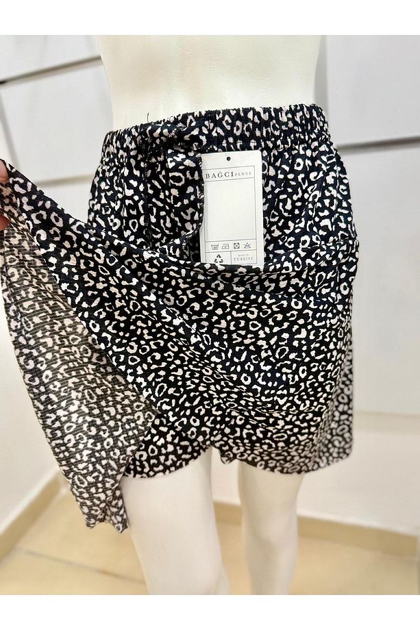 Volanlı Kız Şort Etek /volanlı Çiçek Desen Mini Şortlu Etek/ Mini Yazlık Şort Etek - 3