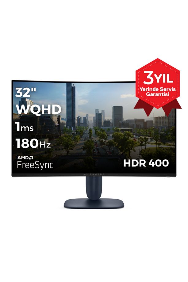 Alienware Aw3225dm 32 2560x1440 Wqhd 180hz 1ms Hdmı Dp Hdr 400 Freesync Curved Gaming Monitor - 1