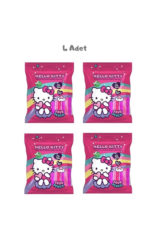 Sour Pencil Karışık Meyve Ar.ekşi Dolgulu Çubuk Şeker 80 Gr. - 4 Adet - 1