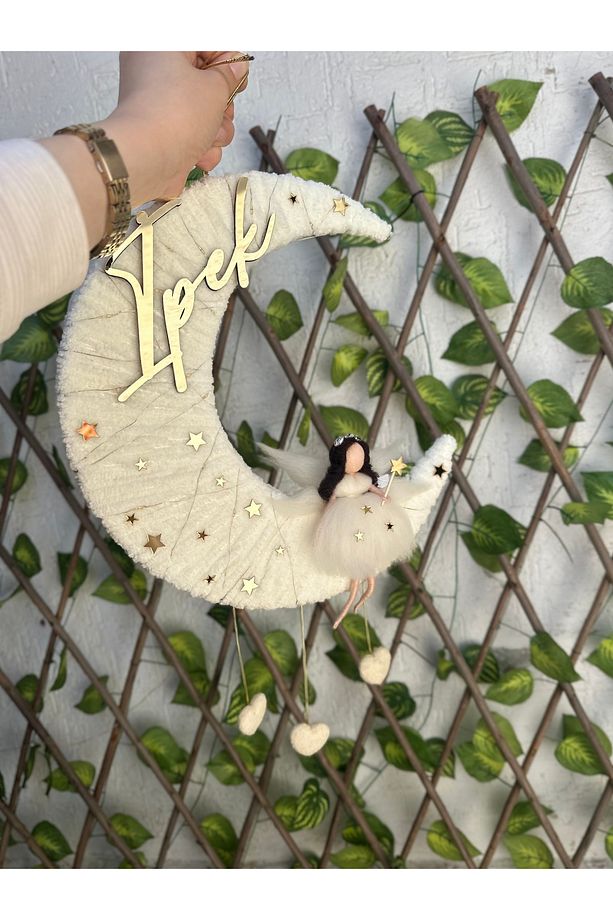 Peri Bebekli Ledli Unisex Ay Model Bebek Kapı Süsü - 2