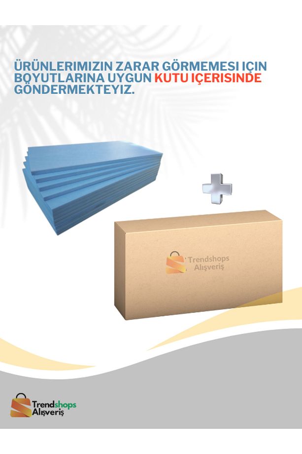 TSA - 10 Adet 1cm Strafor 28-30dansite Sert Xps Mavi Levha Köpük 50cmx50 Cm Kutulu - 2