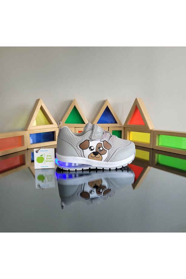Işıklı Anatomik Memory Foam Hafif Rahat Yumuşak Unisex Bebe İlkadım Çocuk Sneaker Spor Ayakkabı - 6
