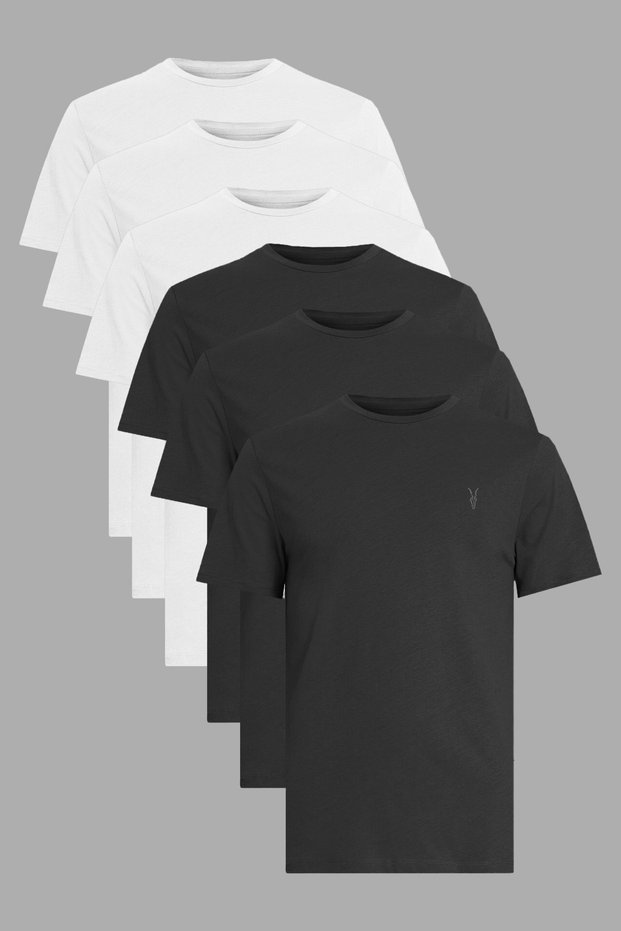 Unisex 6 Pack Slim Fit Slim Fit 100% Cotton Crew Neck T-Shirt