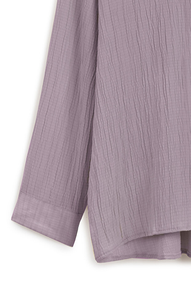 Basic Gofre Gömlek Gül Kurusu - 4