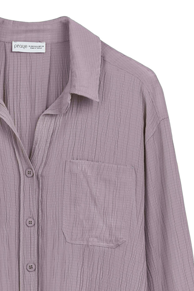 Basic Gofre Gömlek Gül Kurusu - 3