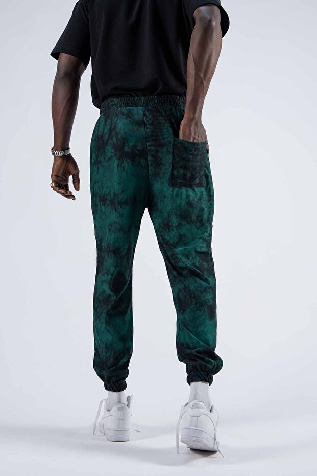 Erkek Bol Günlük Esnek Rahat Yeşil Jogger Pantolon - 4