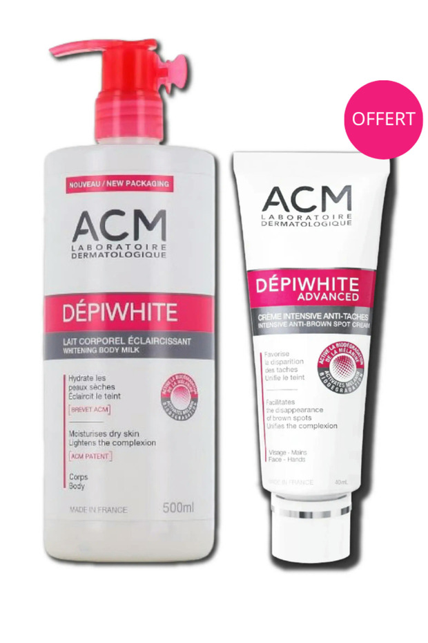 ACM Depiwhite Set: Advanced Cream 40ml and Body Milk 500ml for Skin Lightening - 1