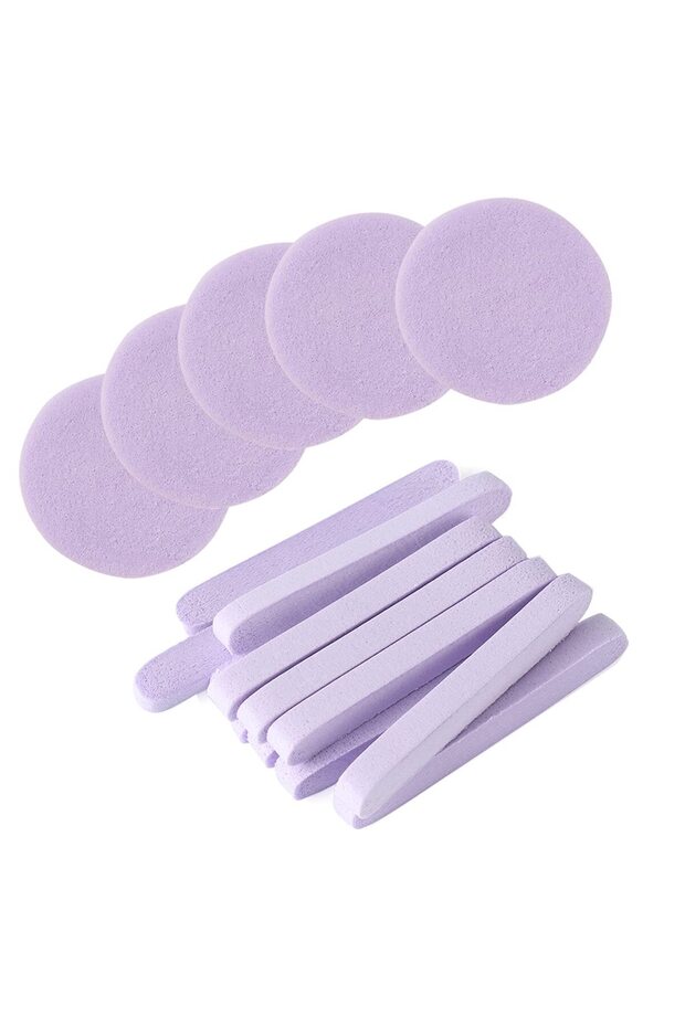12Pcs Face Cleansing Sponge, Beauty Makeup Round Facial Wash Pads Cosmetic(purple)