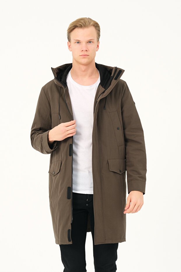 ЧОЛОВІЧИЙ ПАЛЬТО Довге чоловіче пальто з капюшоном - 2