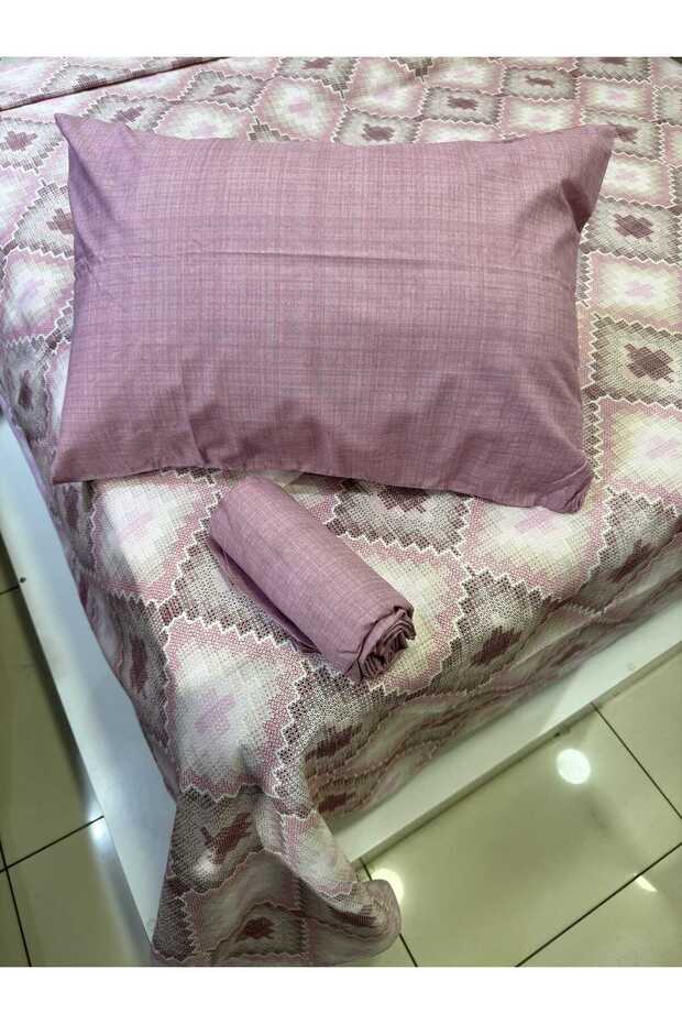 Canvas Patterned Sheet Elastic Single Pique Set - Lilac - 1