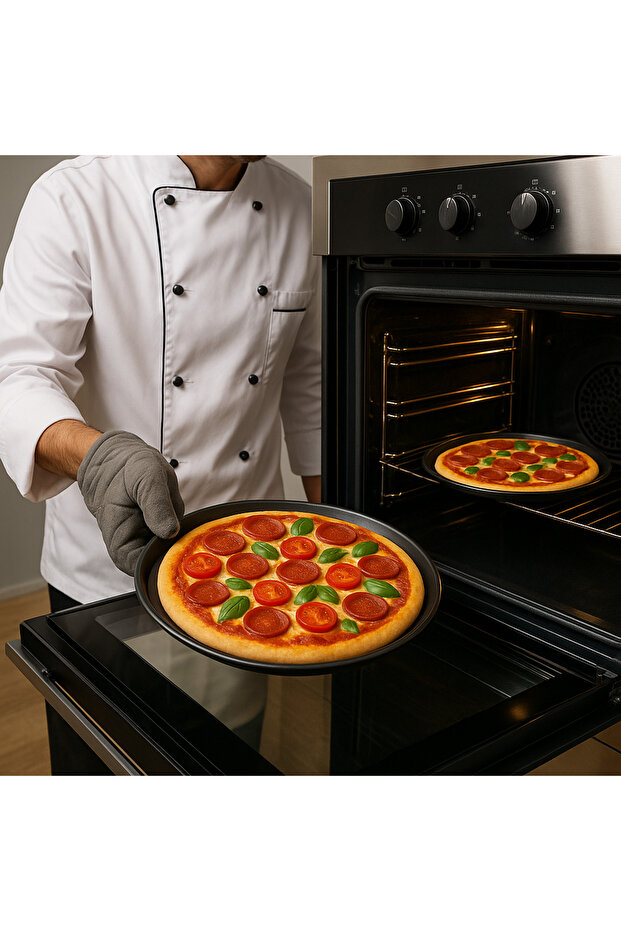 3-Piece Non-Stick Pizza Pan Multicolor 29cm