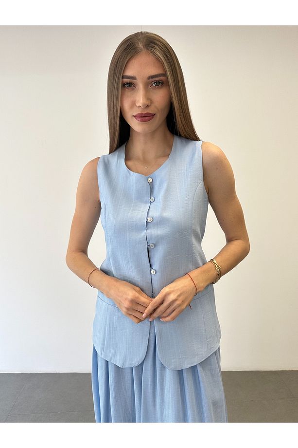 Astarlı Yelek Etek Takım - 7