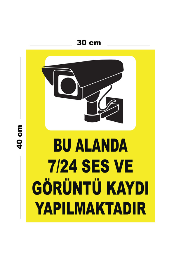 Metal 7 24 Audio and Video Recording Is Made in This Area 30cm X 40cm A3 Size Warning Sign