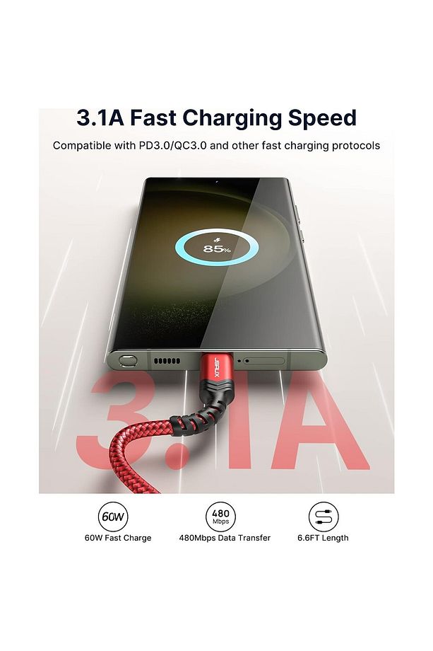 60 Watt 2 Metre USB C Kablosu Type-C ve USB Den Usb-C'ye Hızlı Şarj Data iPhone 16/15 Usbc Kab - 3